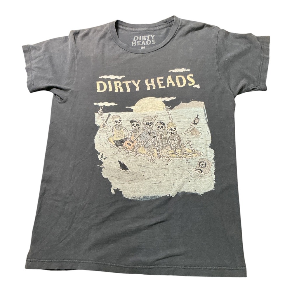 Dirty Heads Fall 2018 Concert Tour T-Shirt Mens Medium Gray Skeleton Graphic TEE